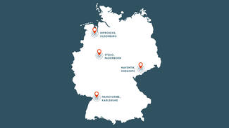 Deutschlandkarte mit Fallbeispielen