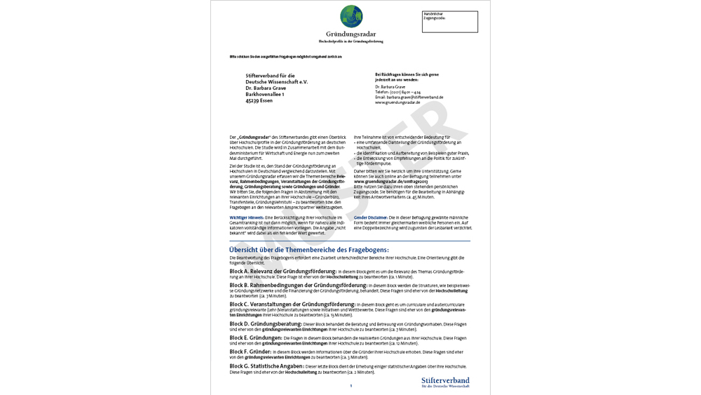 Gründungsradar 2013 (Musterfragebogen)